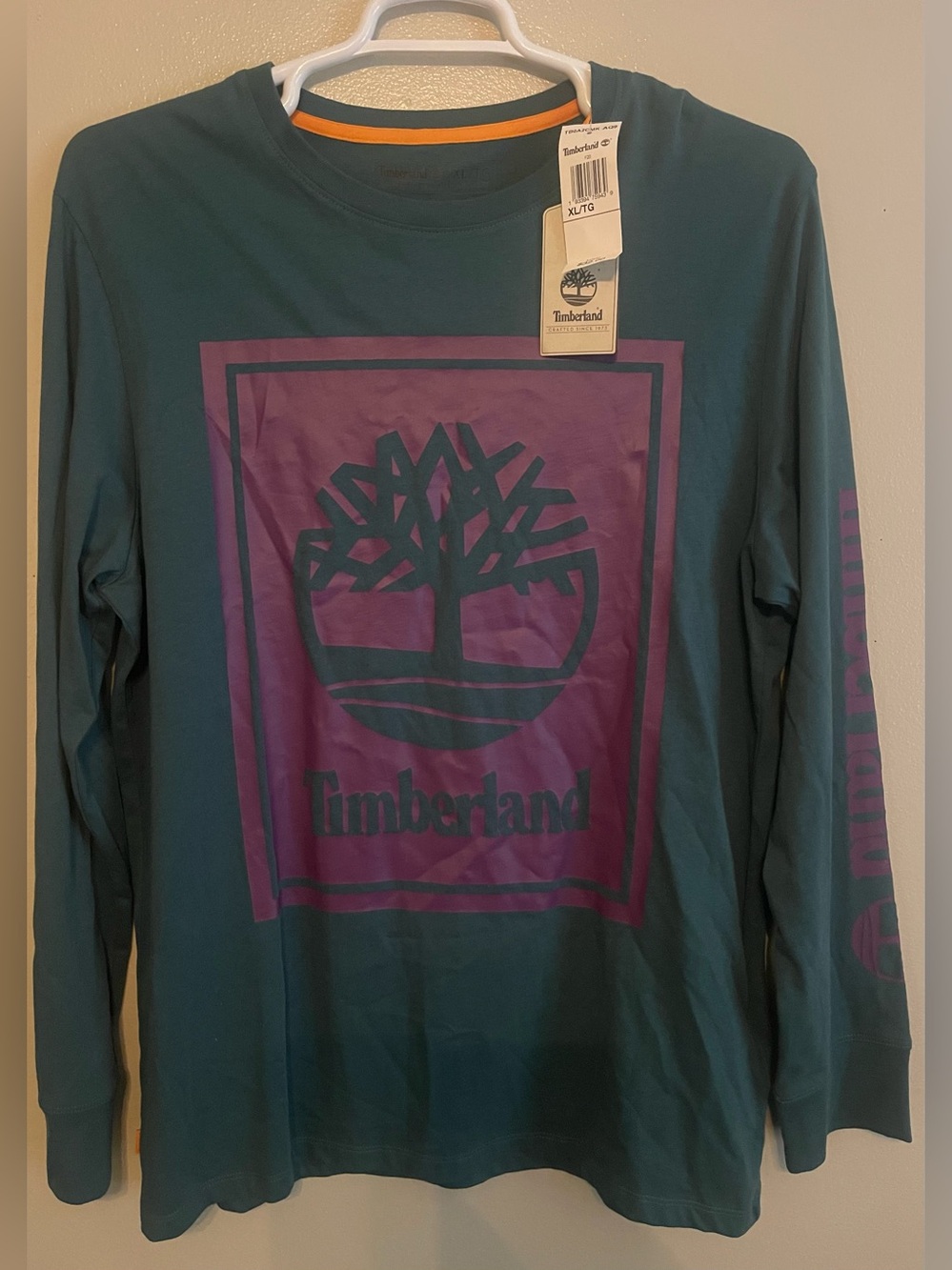 Timberland Teal Long-Sleeve Logo Tee XL